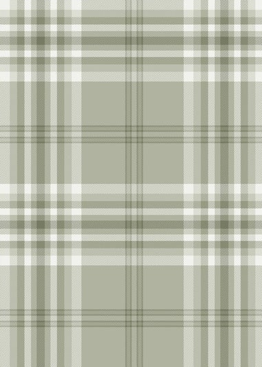 Catherine Lansfield Kelso Check Sage Wallpaper