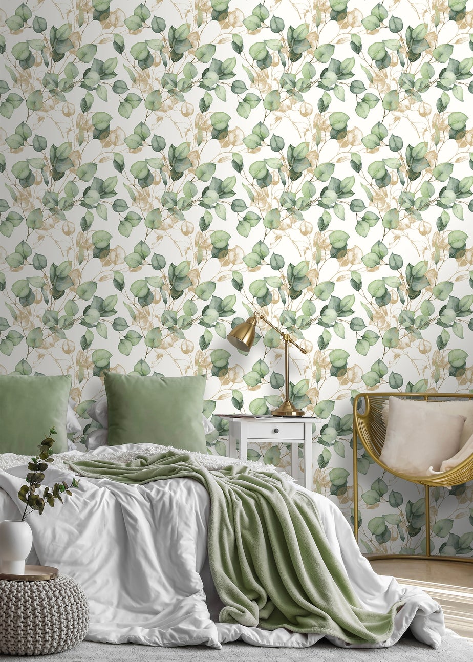 Muriva Eucalyptus Green Wallpaper