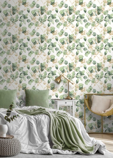 Muriva Eucalyptus Green Wallpaper