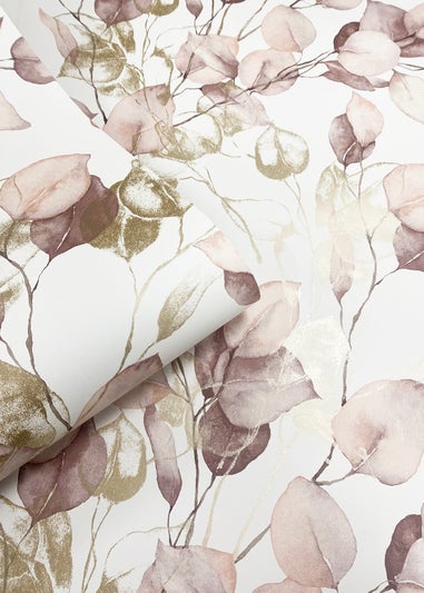 Muriva Eucalyptus Blush Wallpaper