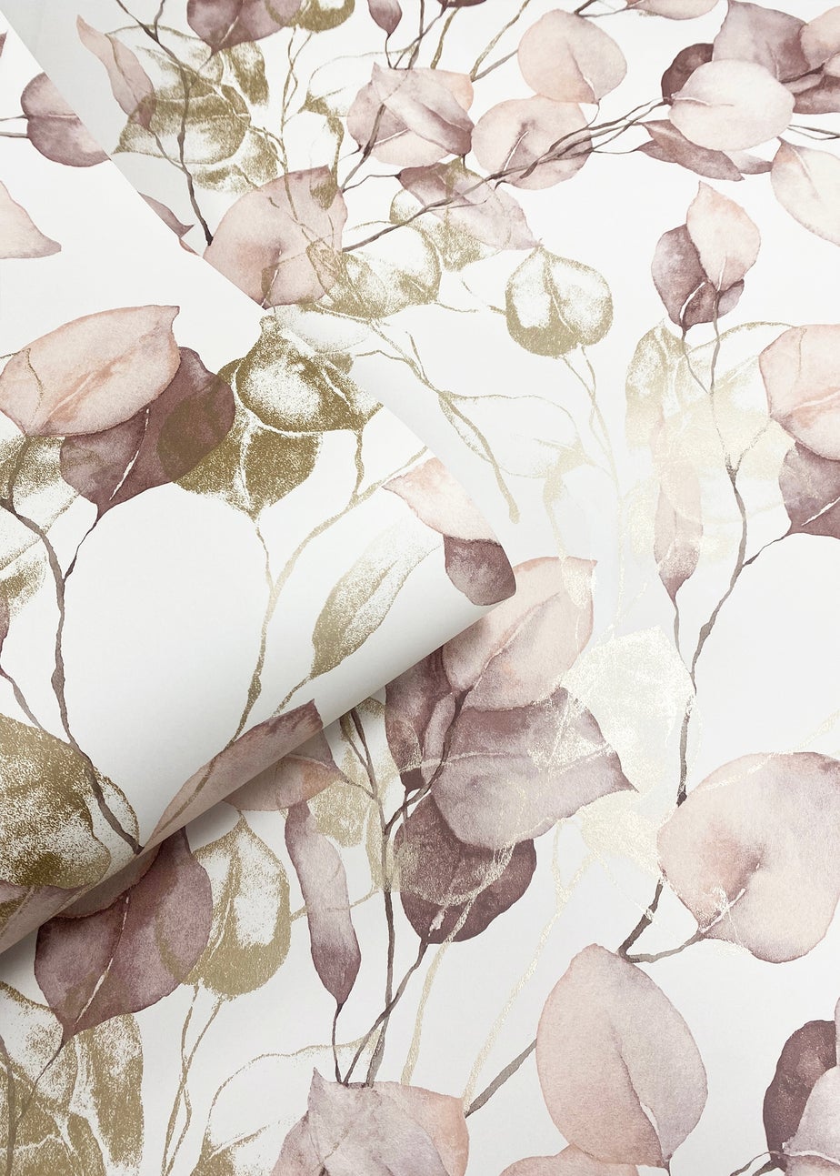 Muriva Eucalyptus Blush Wallpaper