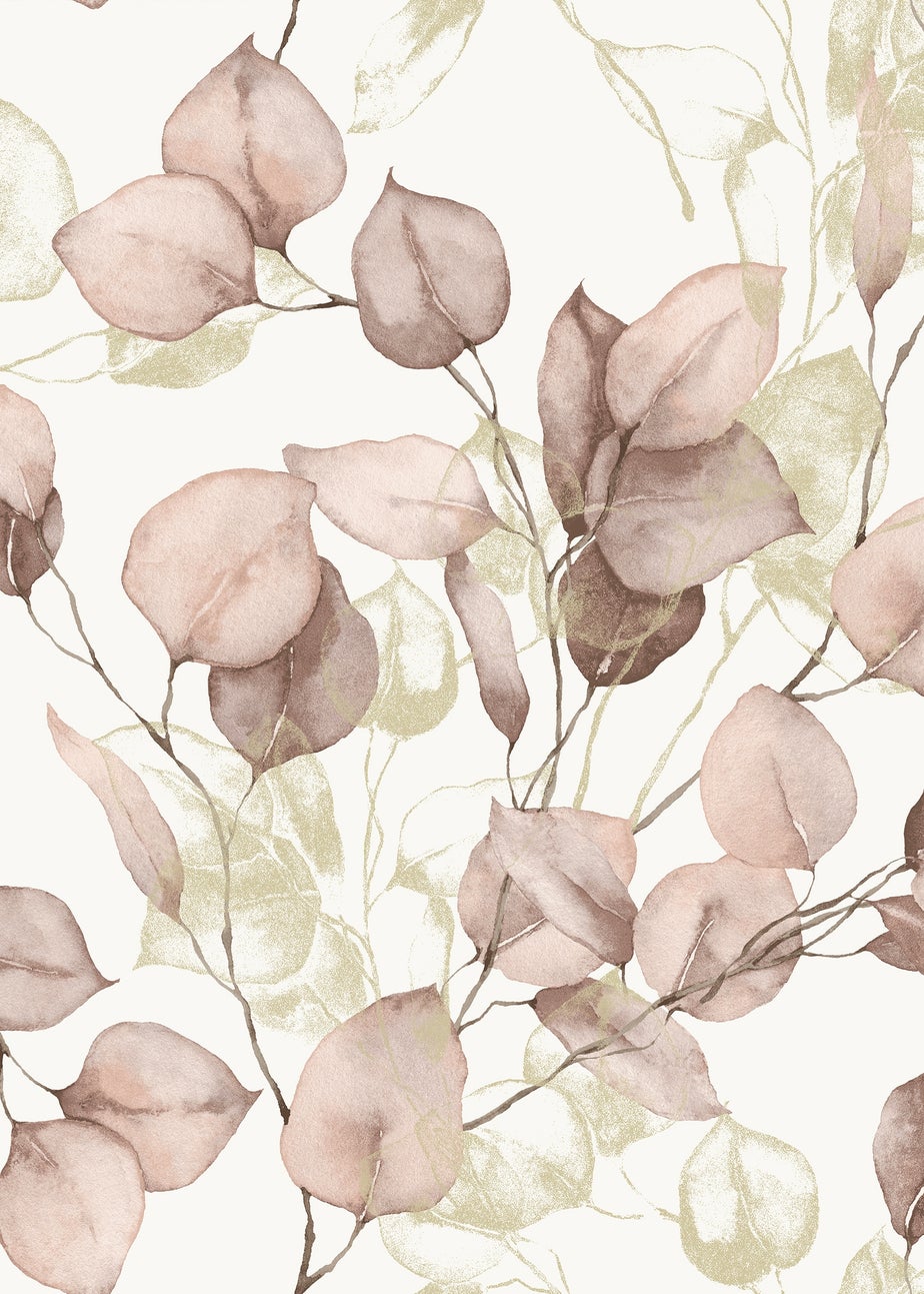 Muriva Eucalyptus Blush Wallpaper
