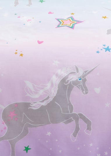 Bedlam Ombre Unicorn Glow in the Dark Lilac Duvet Cover Set