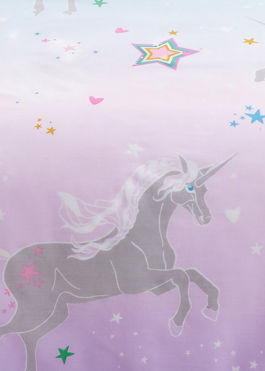 Bedlam Ombre Unicorn Glow in the Dark Lilac Duvet Cover Set