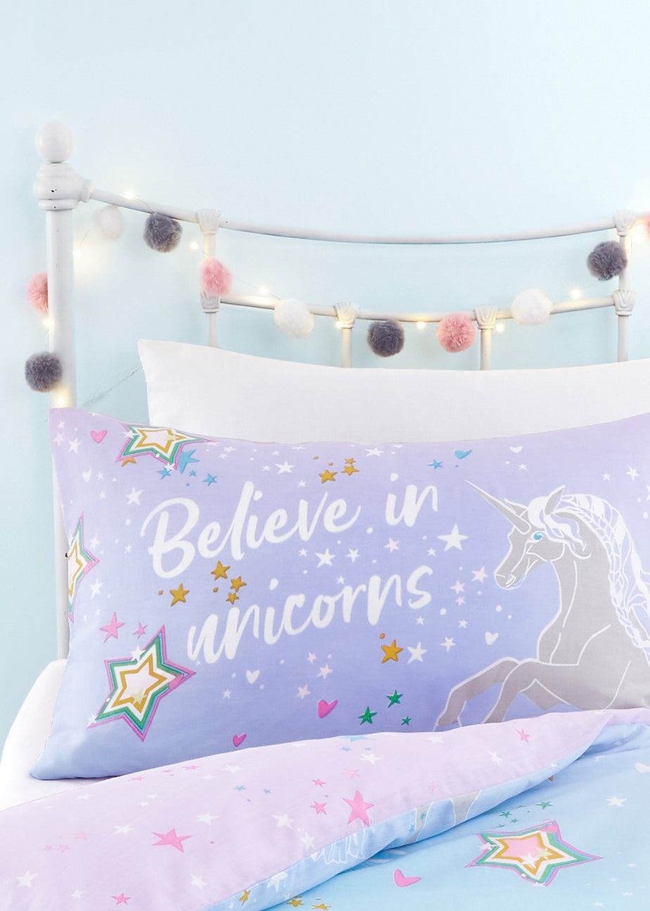 Bedlam Ombre Unicorn Glow in the Dark Lilac Duvet Cover Set