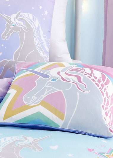Bedlam Ombre Unicorn Glow in the Dark Lilac Duvet Cover Set