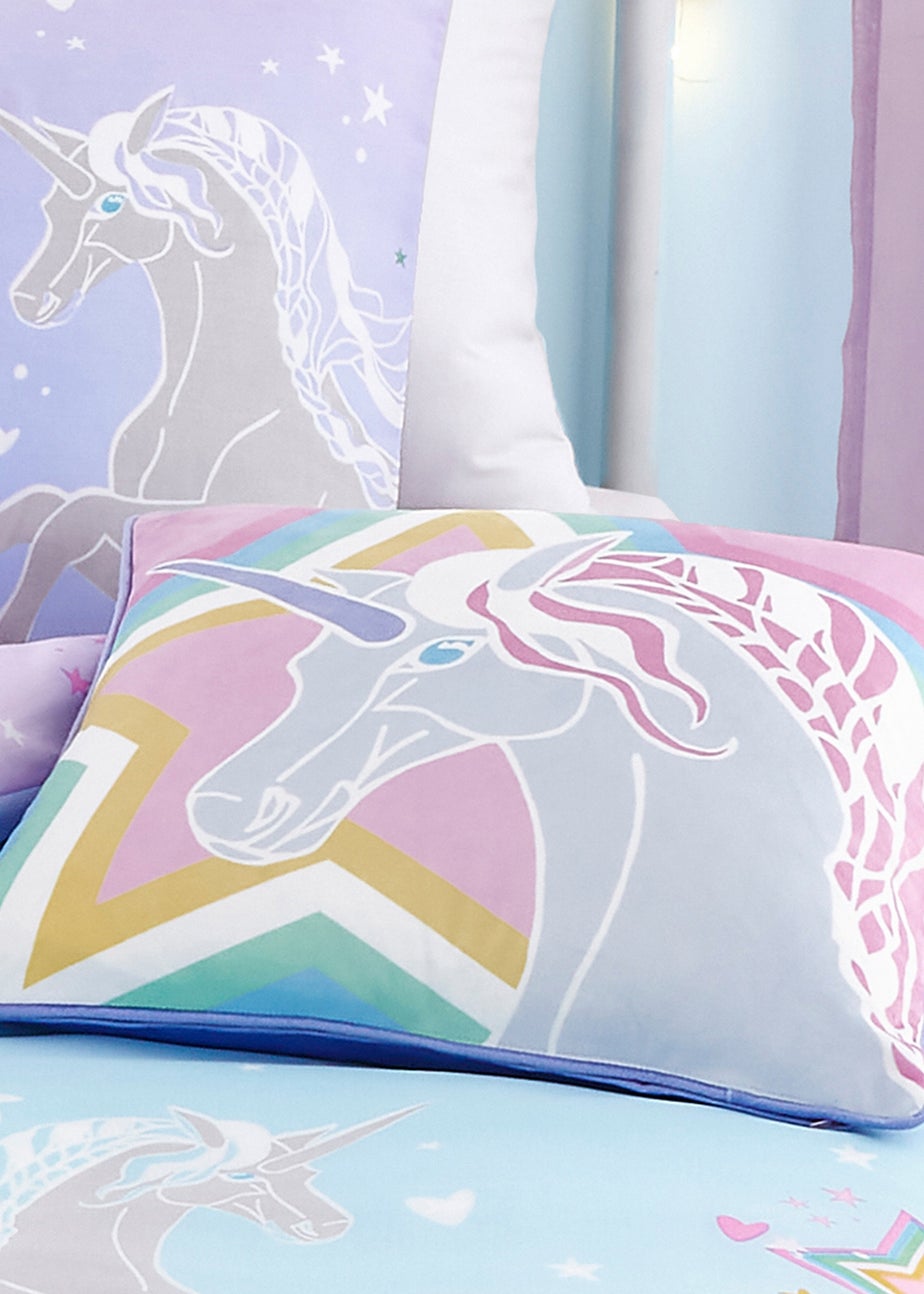 Bedlam Ombre Unicorn Glow in the Dark Lilac Duvet Cover Set