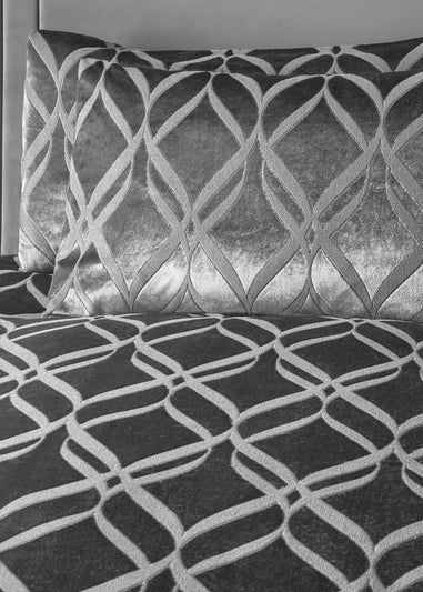 Soiree Belfort Velvet Grey Duvet Cover Set