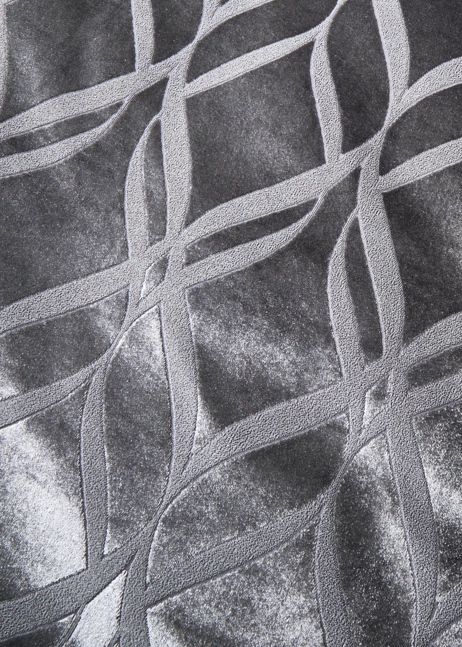 Soiree Belfort Velvet Grey Duvet Cover Set