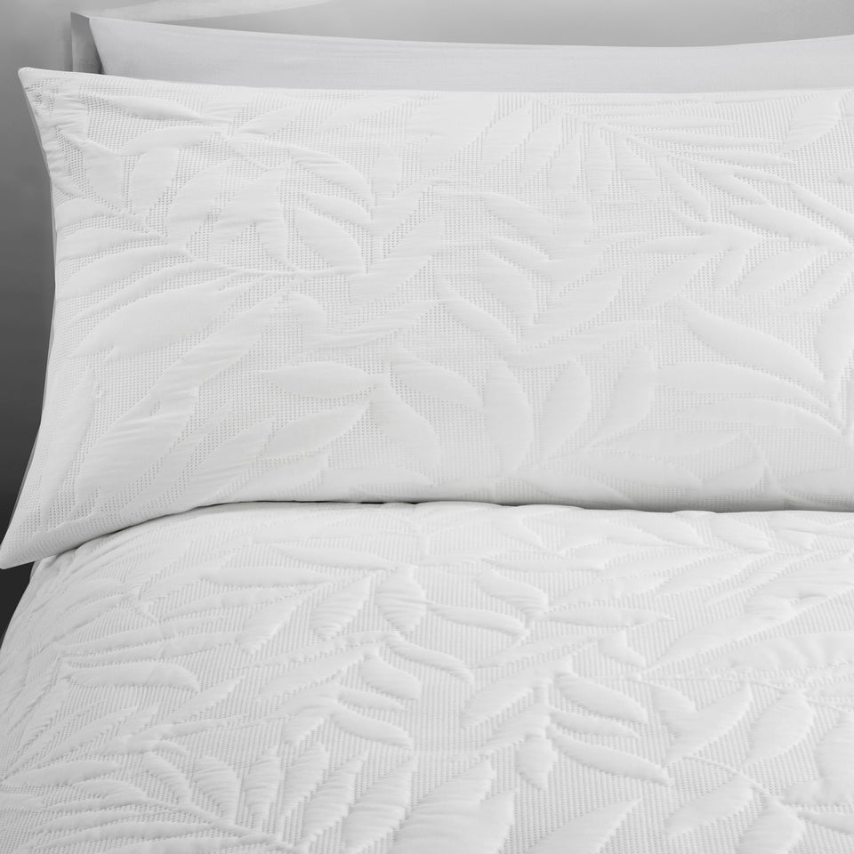 Serene Luana Soft Touch White Duvet Cover Set