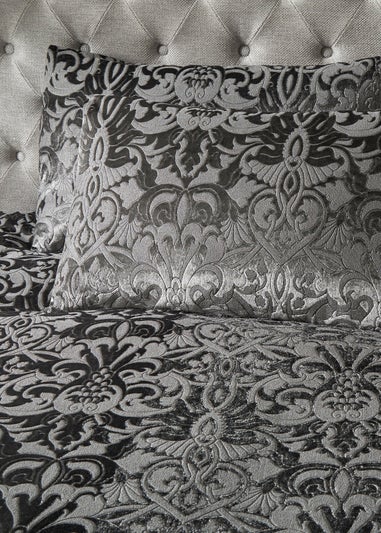 Laurence Llewelyn-Bowen Firenza Velvet Grey Duvet Cover Set