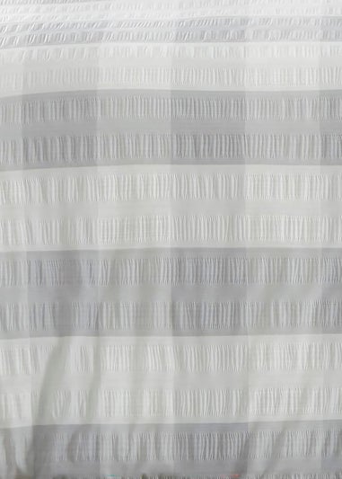 Fusion Seersucker Gingham Brushed Cotton Silver Duvet Cover Set