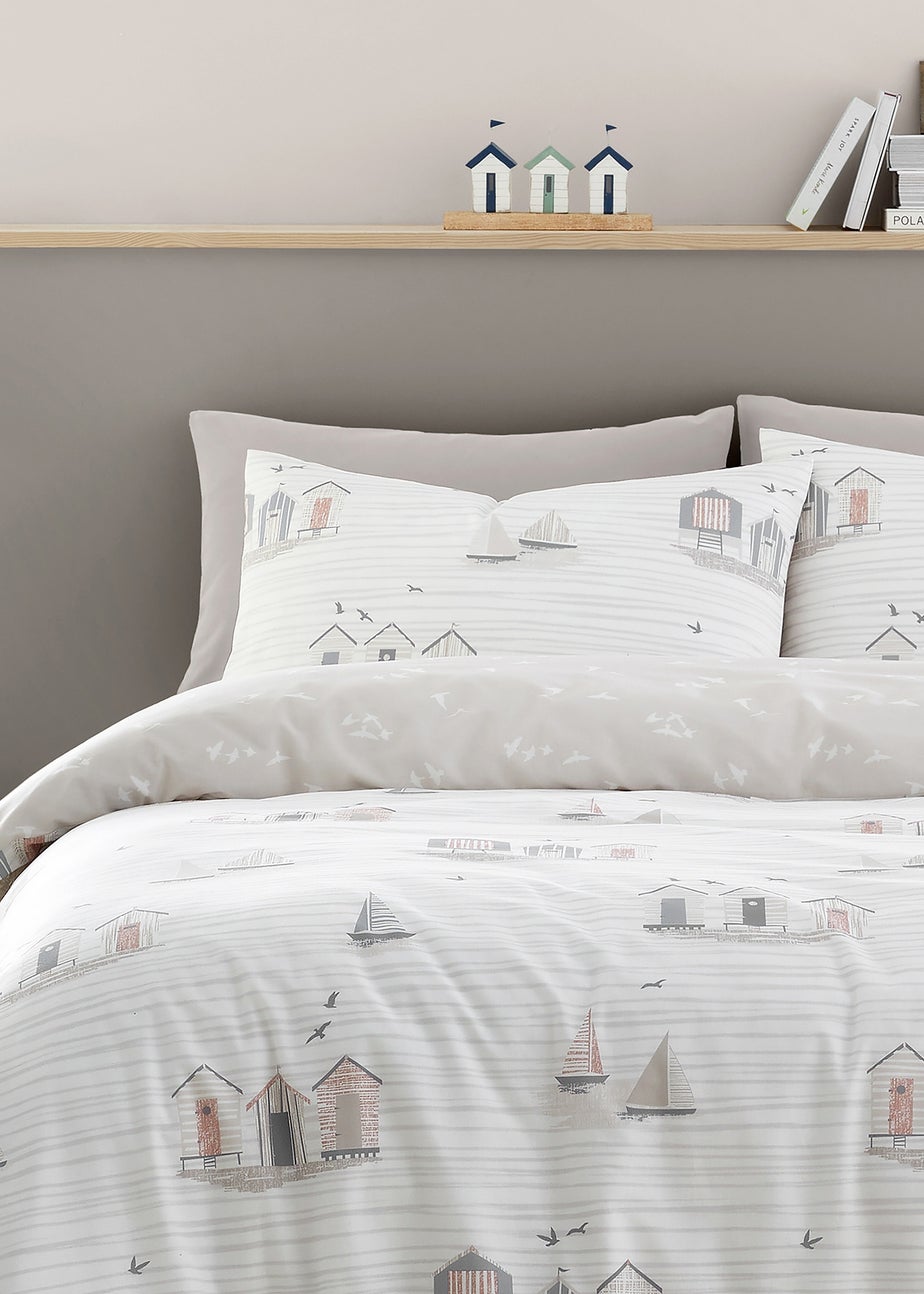Fusion Beach Huts Natural Duvet Cover Set
