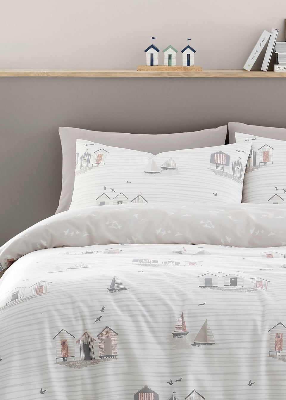 Fusion Beach Huts Natural Duvet Cover Set