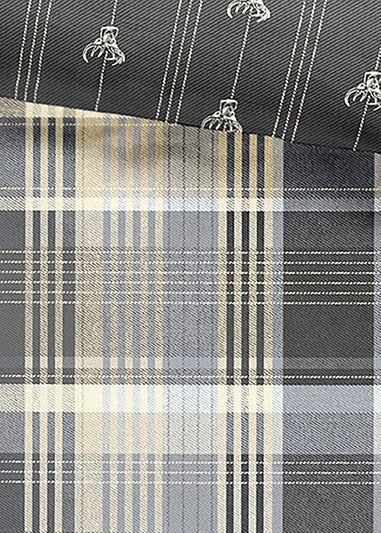 Dreams & Drapes Lodge Connolly Check Brushed Cotton Grey Duvet Cover Set