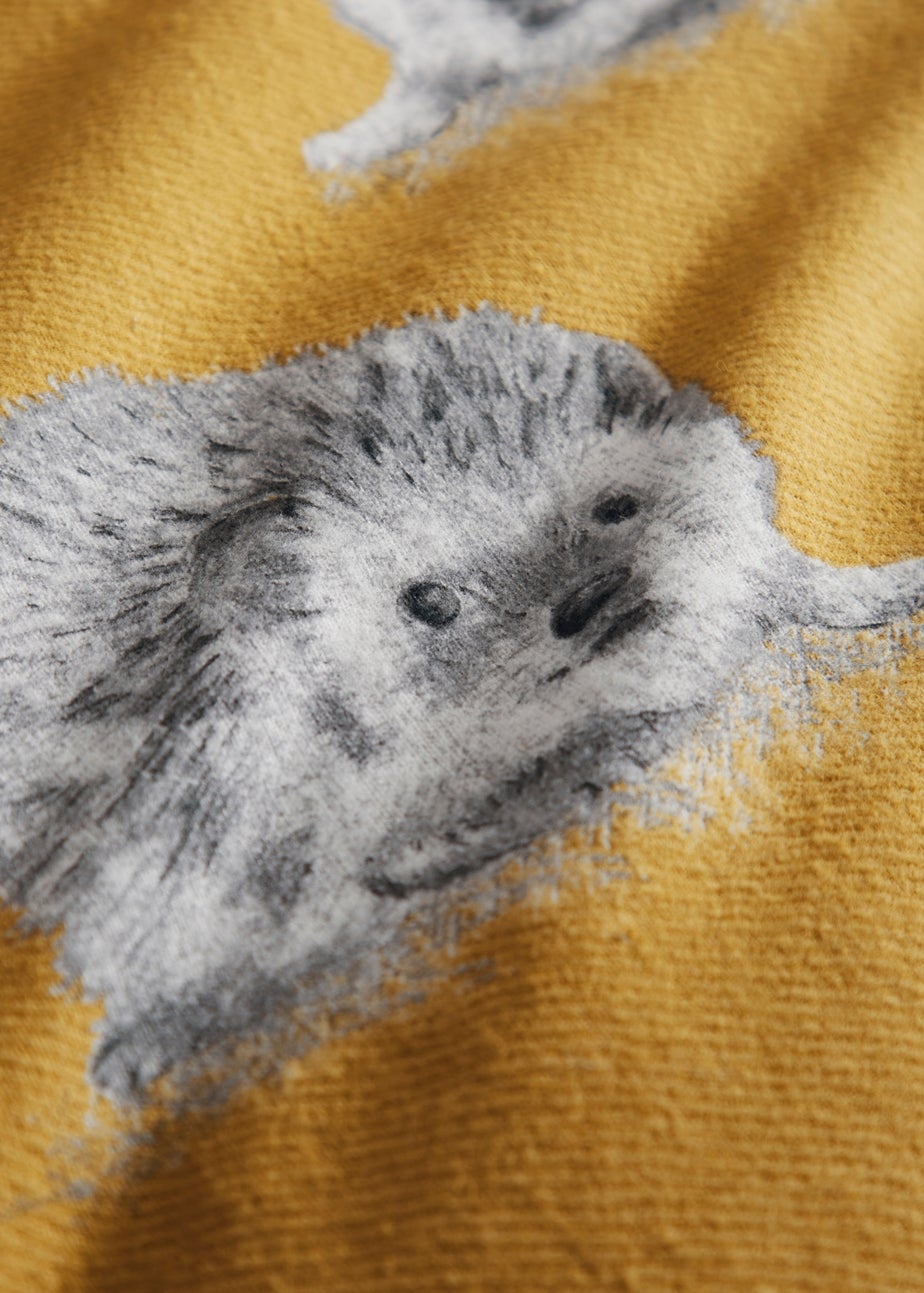 Dreams & Drapes Lodge Colville Check Brushed Cotton Yellow Duvet Cover Set