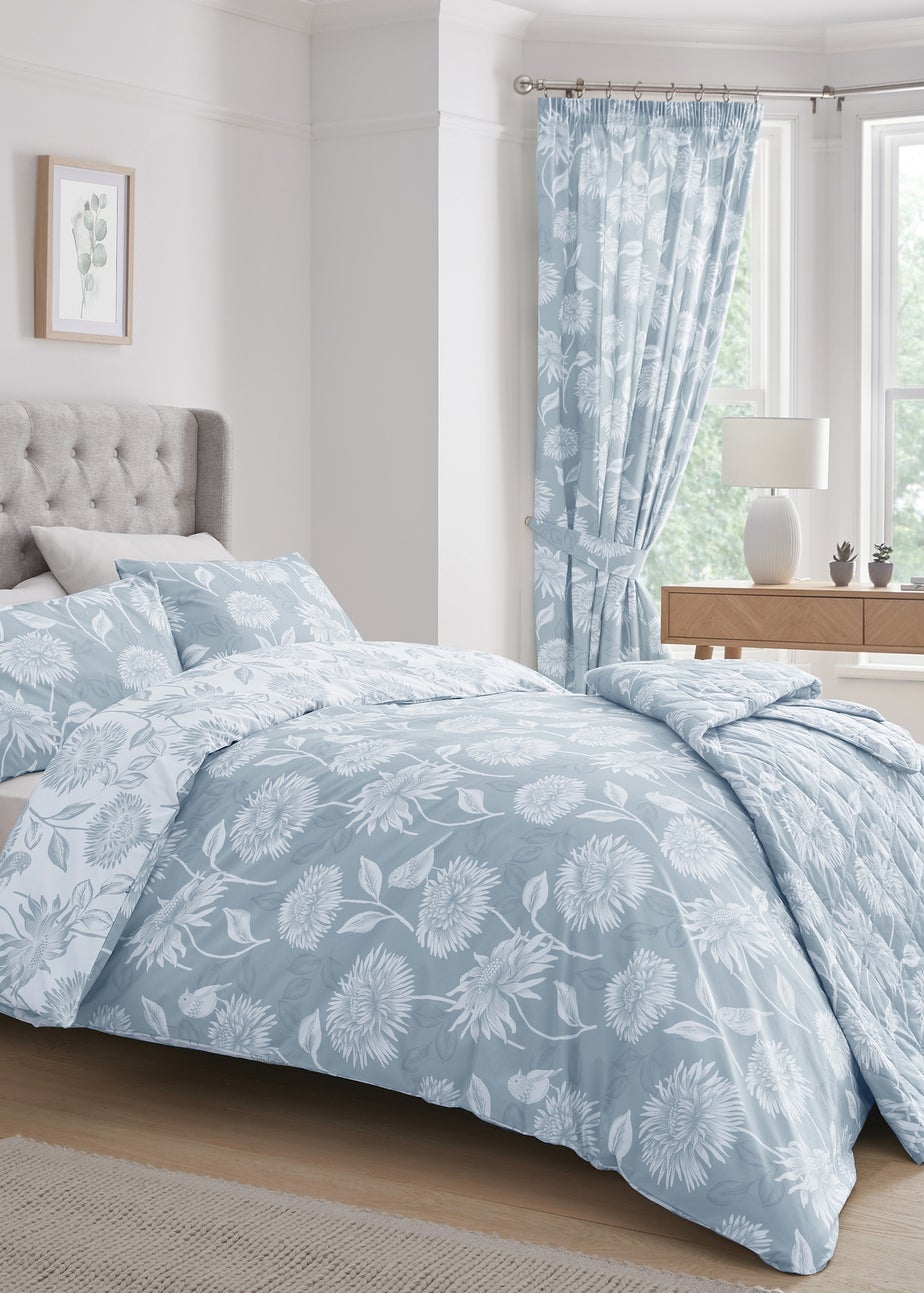Dreams & Drapes Design Chrysanthemum Blue Duvet Cover Set