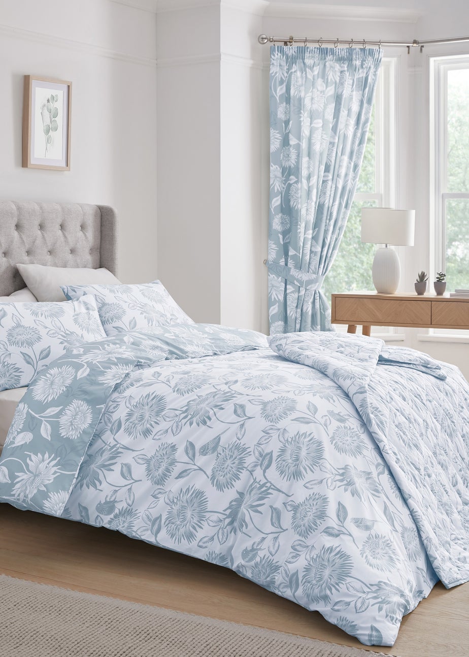Dreams & Drapes Design Chrysanthemum Blue Duvet Cover Set