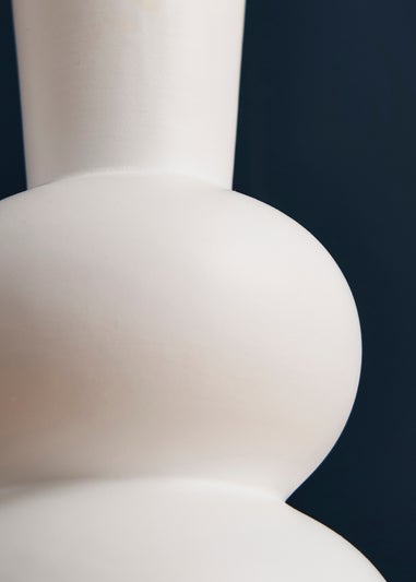 BHS Totem Bump Ceramic Vase White