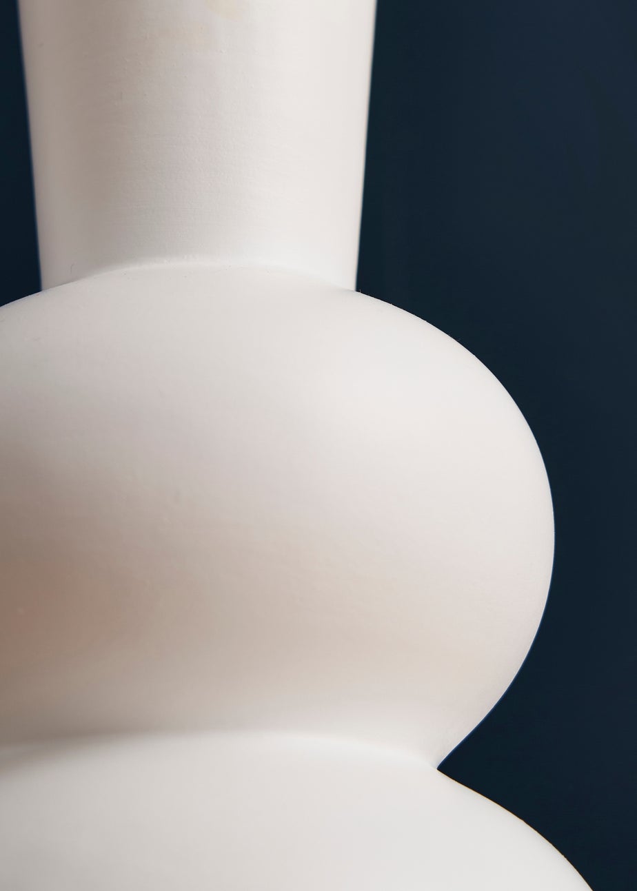 BHS Totem Bump Ceramic Vase White