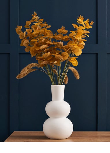 BHS Totem Bump Ceramic Vase White