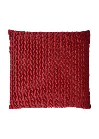 Laurence Llewelyn-Bowen Amory Velvet Red Filled Cushion (43cm x 43cm)