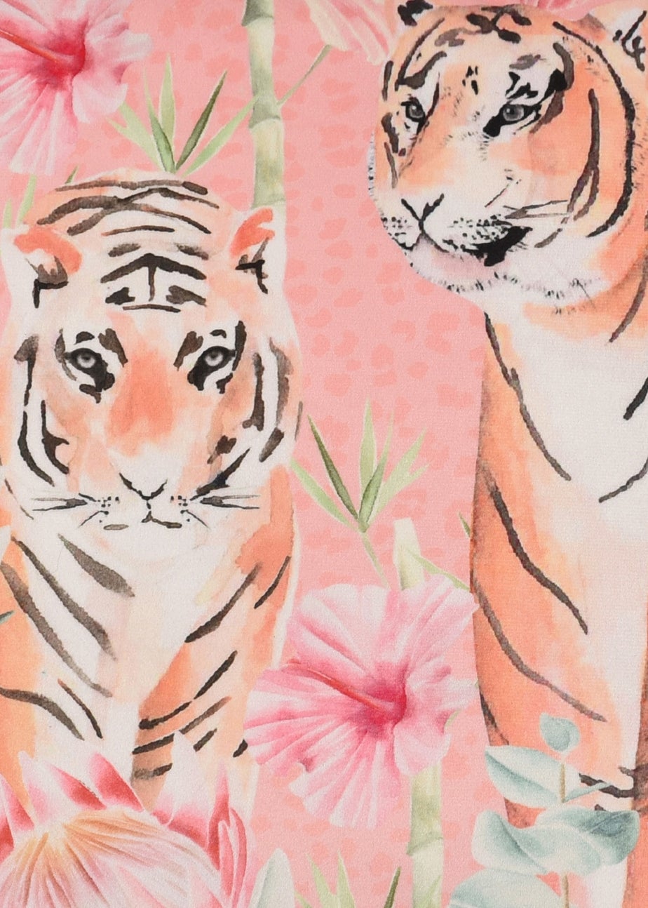 Soiree Tropical Leopard Pink Filled Cushion (43cm x 43cm)