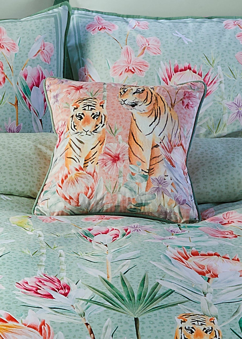 Soiree Tropical Leopard Pink Filled Cushion (43cm x 43cm)