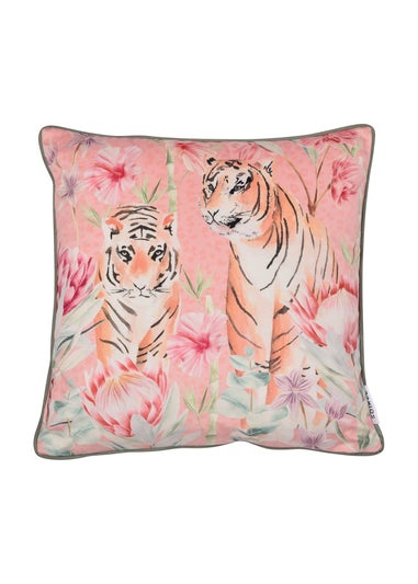 Soiree Tropical Leopard Pink Filled Cushion (43cm x 43cm)