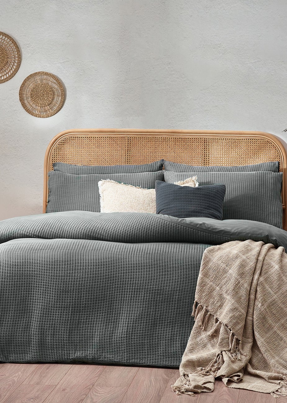 Yard Chunky Waffle 100% Cotton Duvet Cover Set Dusk