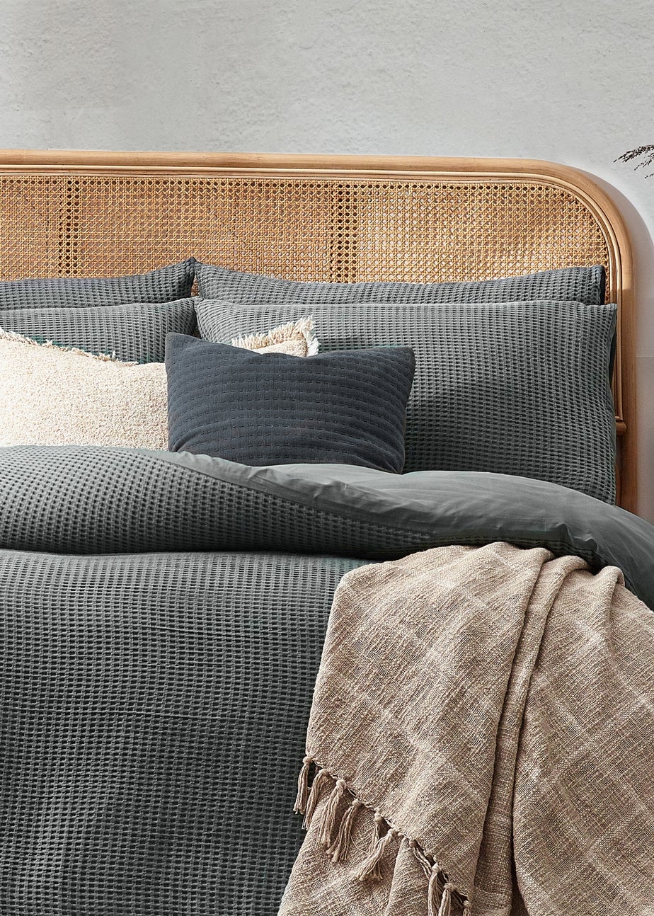 Yard Chunky Waffle 100% Cotton Duvet Cover Set Dusk