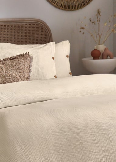 Yard Lark Muslin Cotton Duvet Cover Set Natural