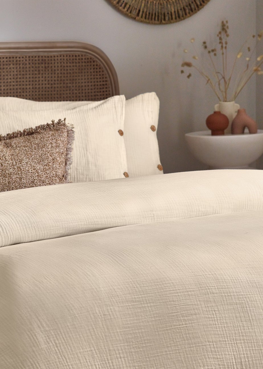 Yard Lark Muslin Cotton Duvet Cover Set Natural
