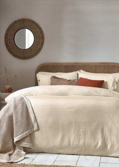 Yard Lark Muslin Cotton Duvet Cover Set Natural