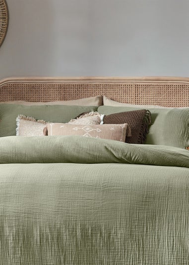 Yard Lark Muslin Cotton Duvet Cover Set Eucalyptus