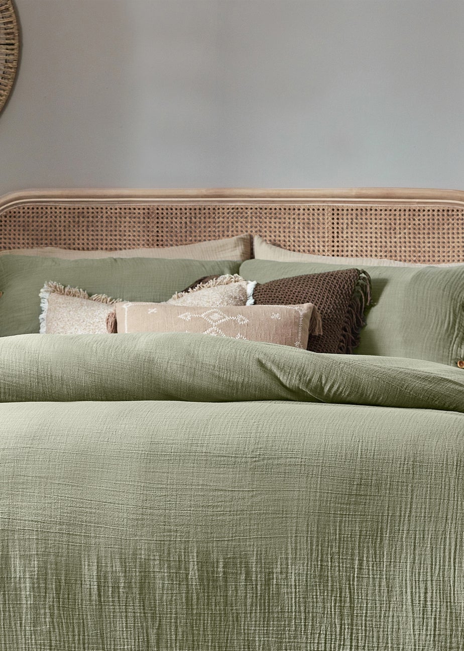 Yard Lark Muslin Cotton Duvet Cover Set Eucalyptus