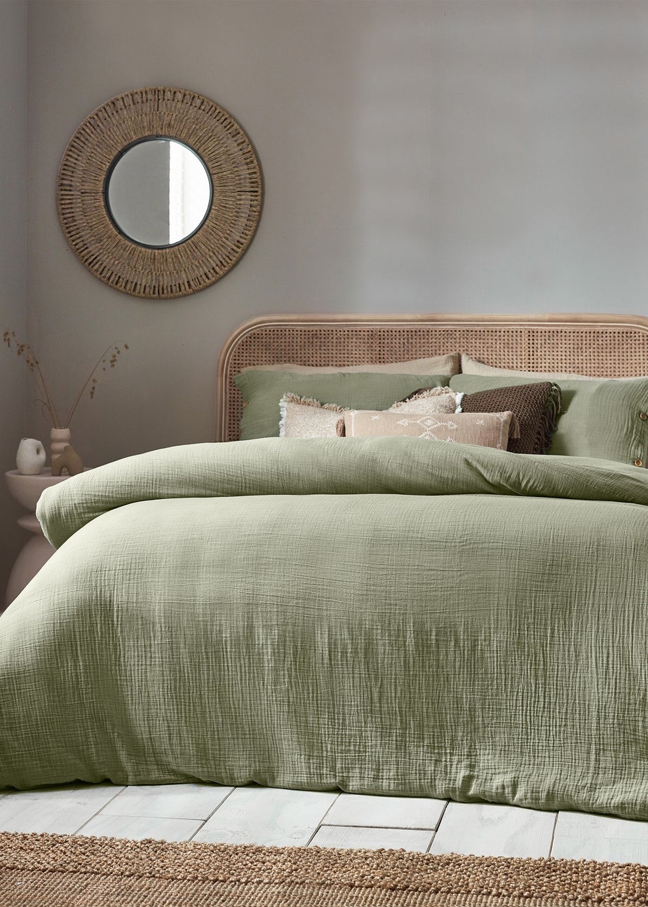 Yard Lark Muslin Cotton Duvet Cover Set Eucalyptus