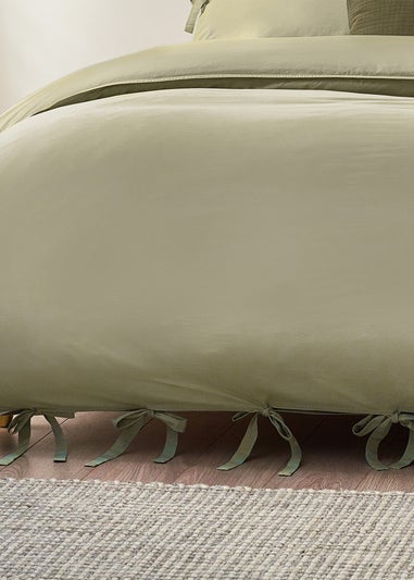 Yard Mallow Bowtie Cotton Duvet Cover Set