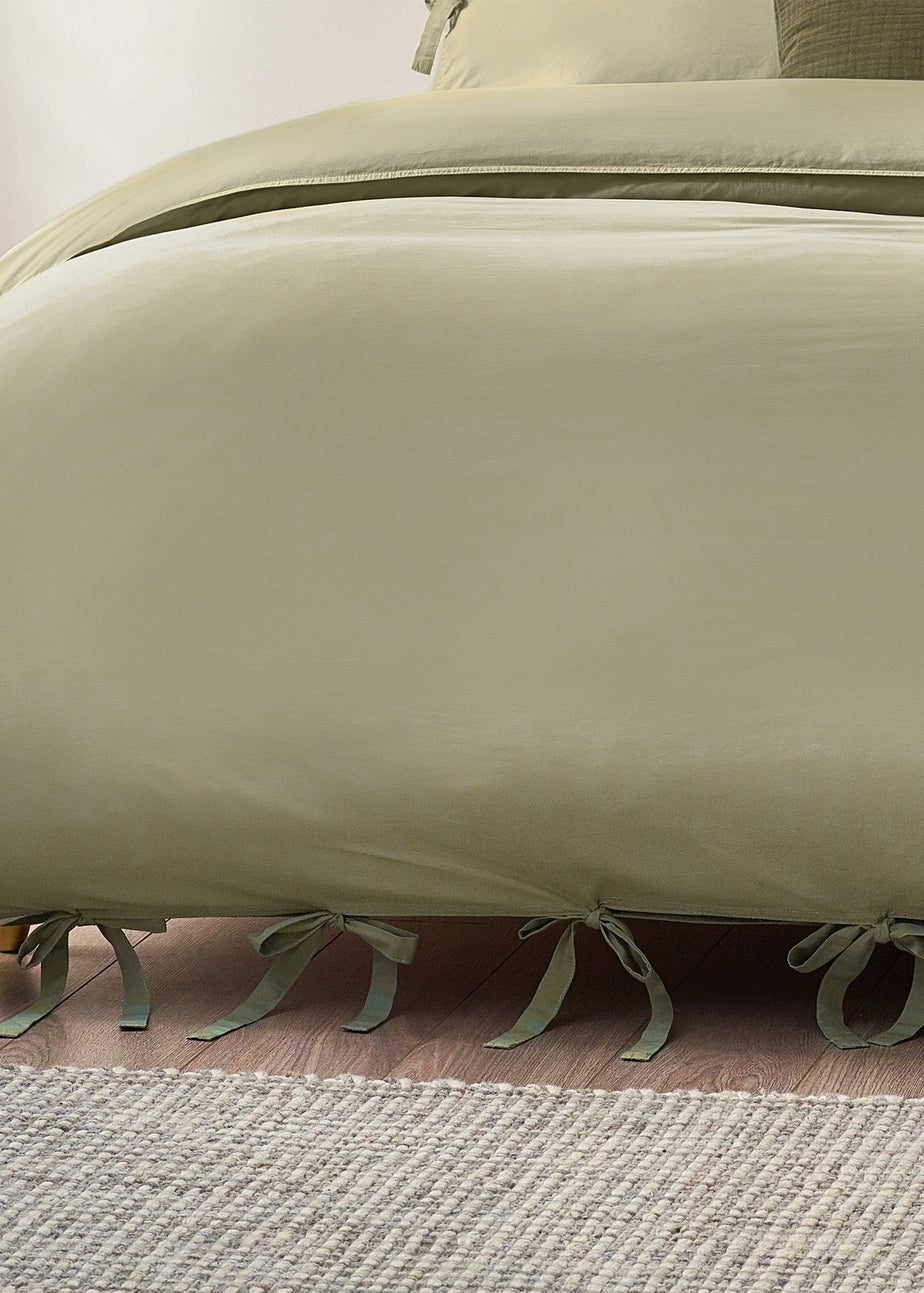 Yard Mallow Bowtie Cotton Duvet Cover Set