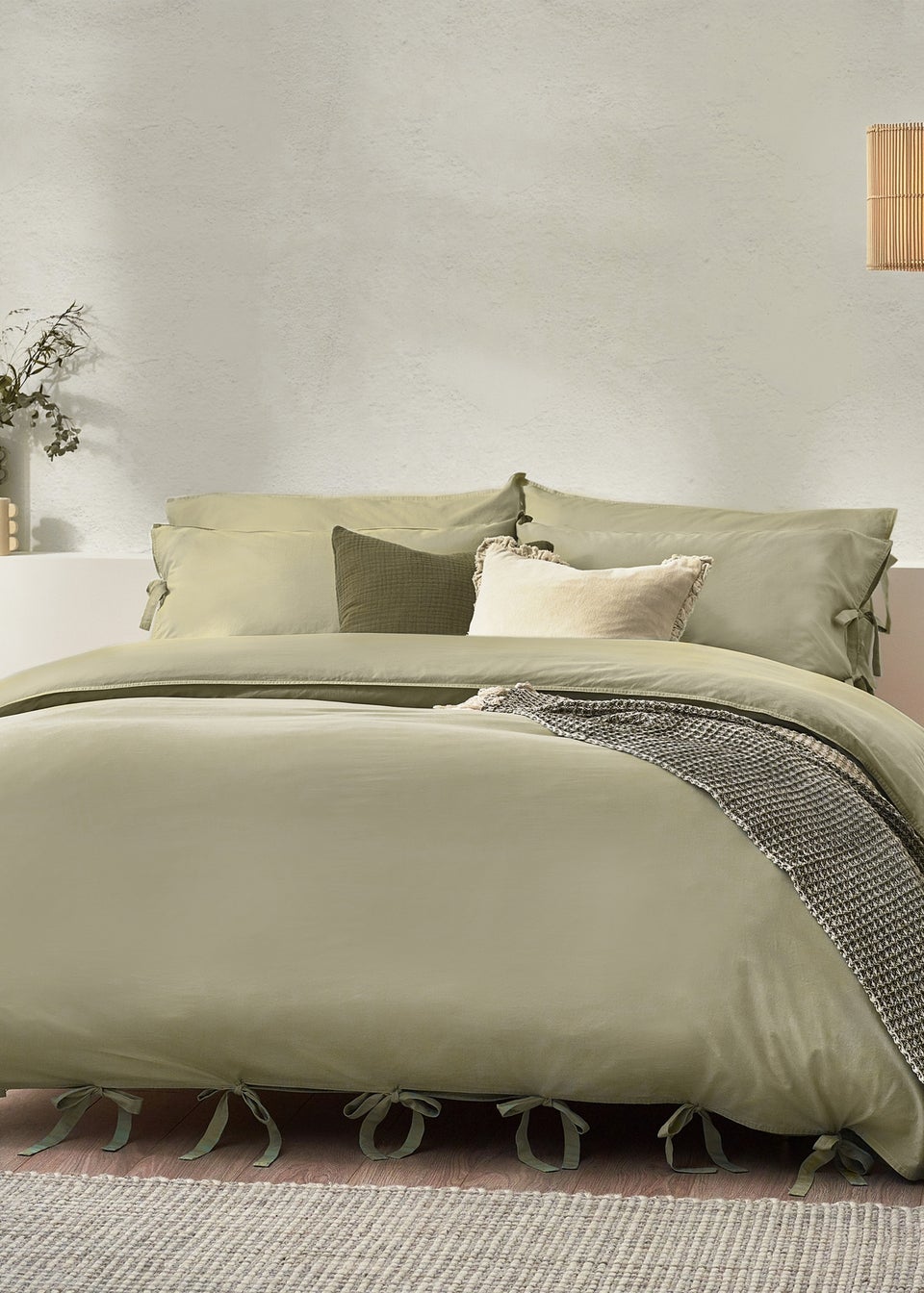 Yard Mallow Bowtie Cotton Duvet Cover Set