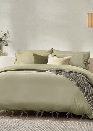 Yard Mallow Bowtie Cotton Duvet Cover Set