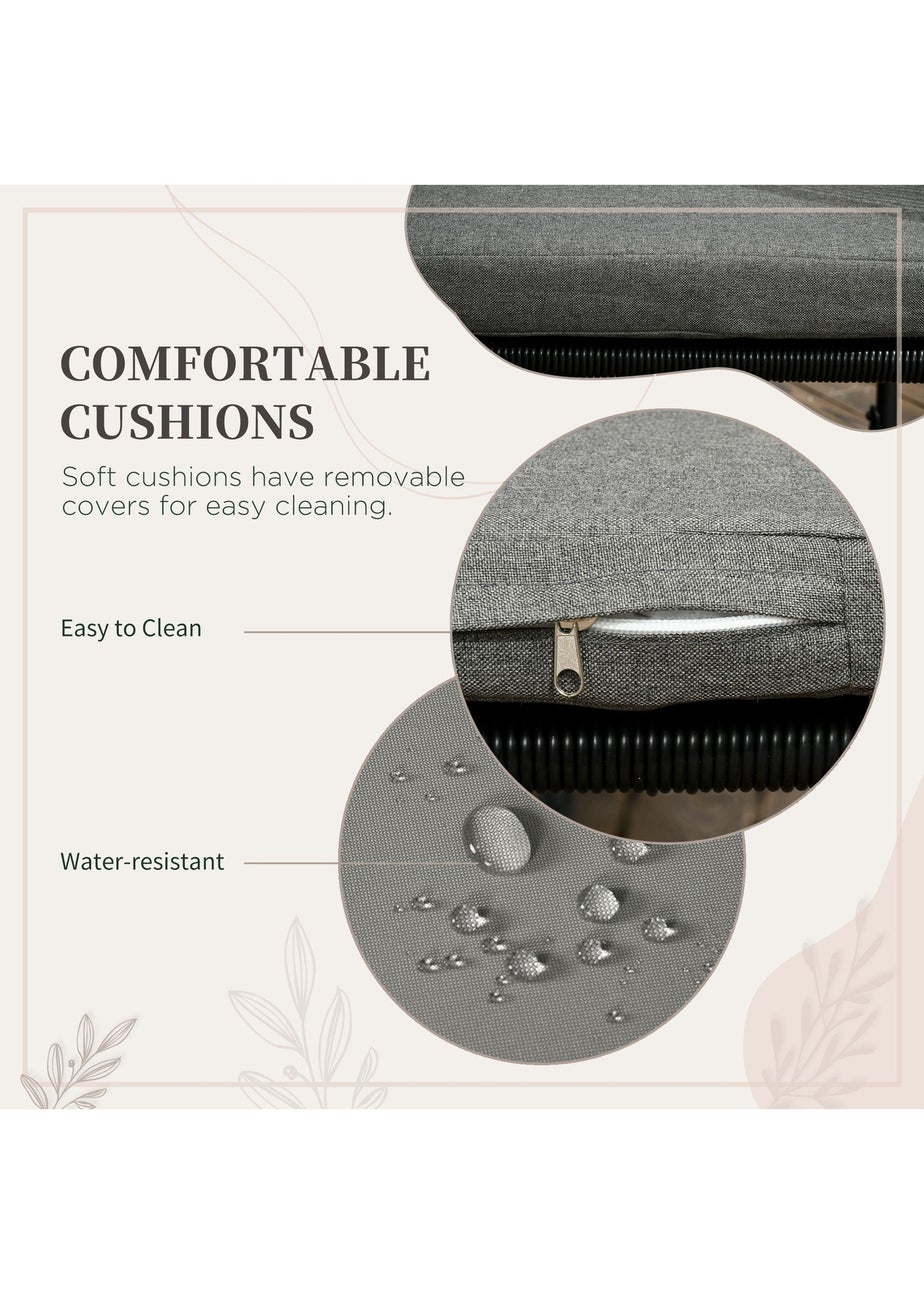 Outsunny Rattan Dining Set Rattan Cube Dining Sets with Spacesaving Design