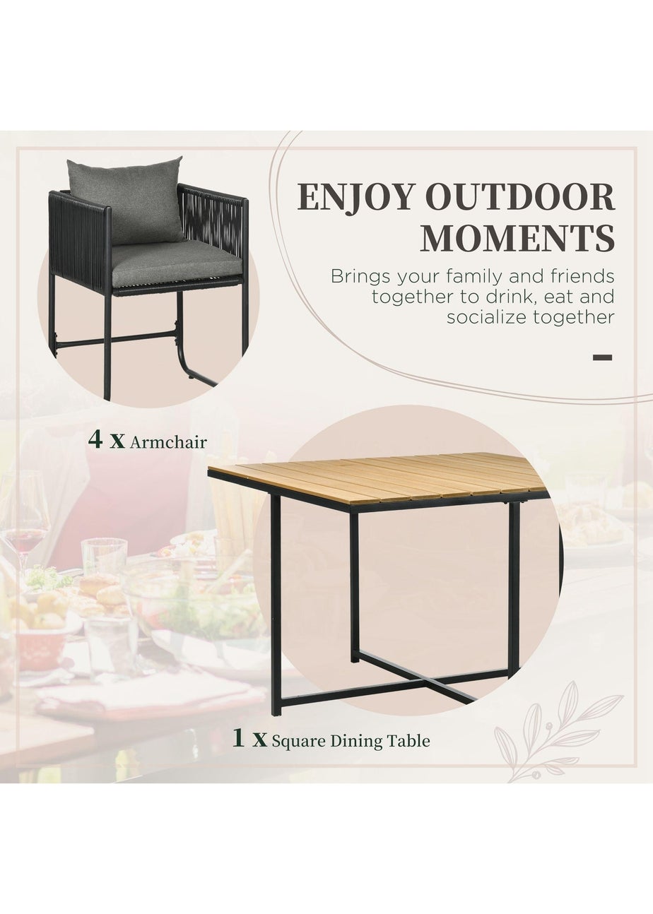 Outsunny Rattan Dining Set Rattan Cube Dining Sets with Spacesaving Design