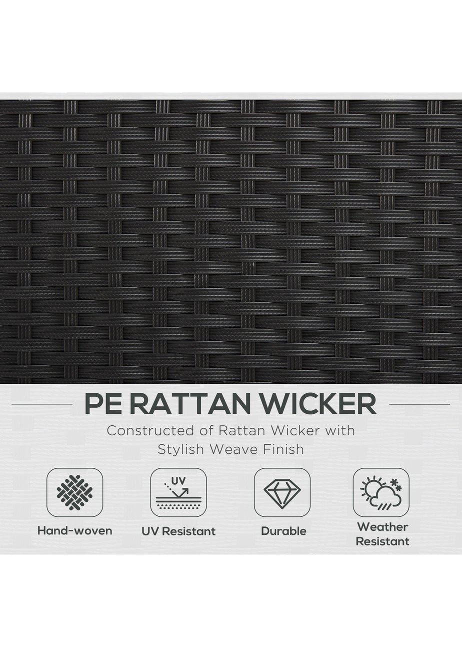 Outsunny 4 Pieces Outdoor PE Rattan Sofa Set - Black