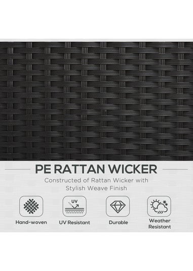 Outsunny 4 Pieces Outdoor PE Rattan Sofa Set - Black