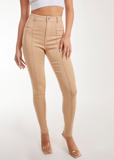 Pink Vanilla Slim Fit Seam Detail Trousers