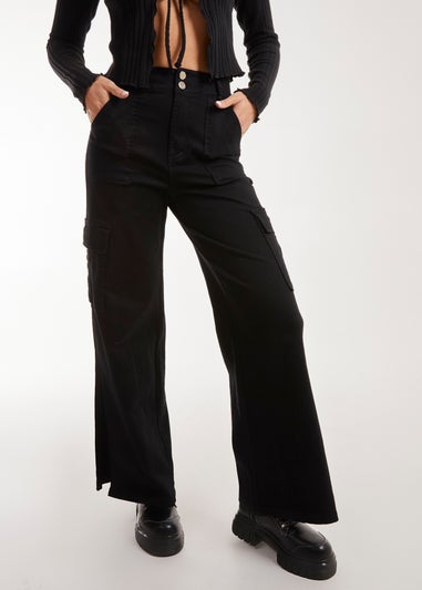 Pink Vanilla Wide Straight Leg Pocket Cargo Trousers