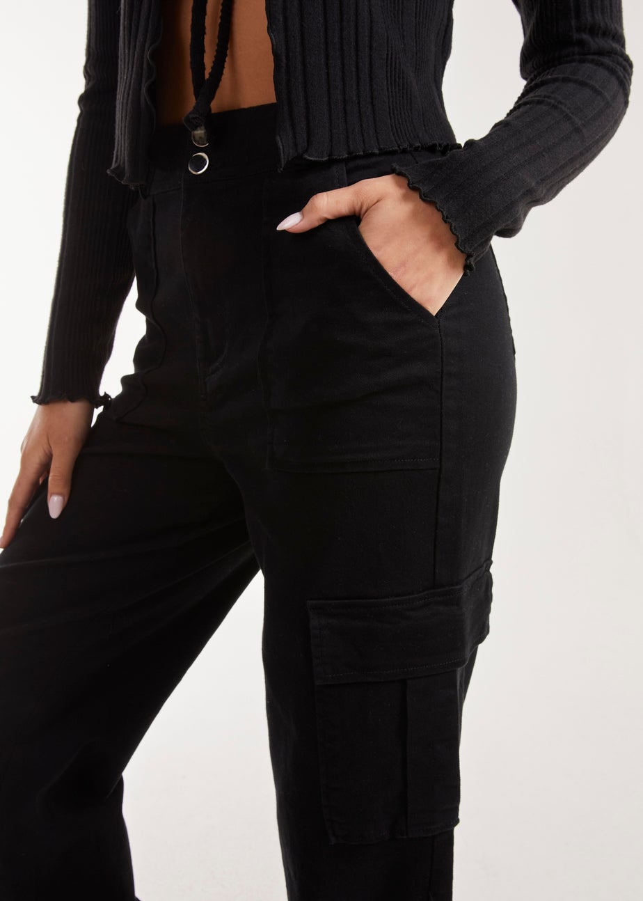 Pink Vanilla Wide Straight Leg Pocket Cargo Trousers