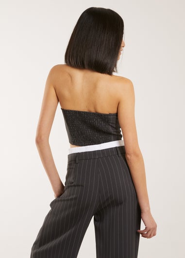 Pink Vanilla Grey Bandeau Crop Top