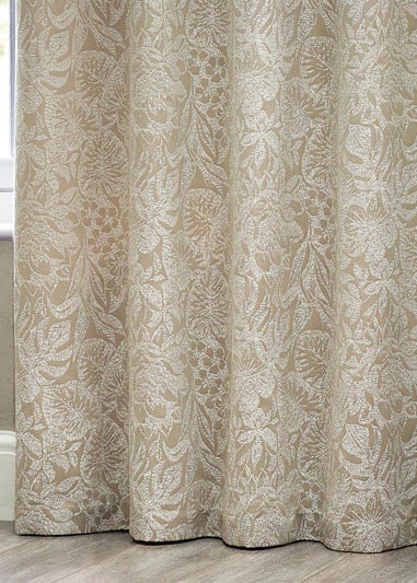 Wylder Nature Bali Botanical Jacquard Eyelet Curtains Natural